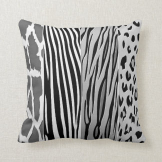 Svart och vitt djur, tryckt med Zebra Rand Pillow Kudde