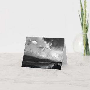 Svart och vitt dramatiskt stormfoto anteckningskort