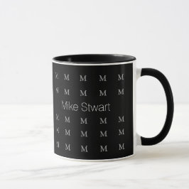 Svart och vitt eget namn/personlig mugg