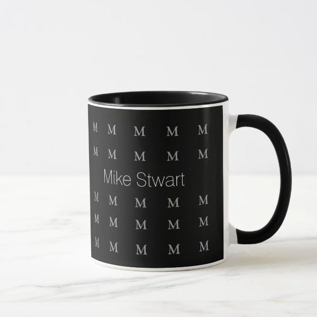 Svart och vitt eget namn/personlig mugg (Höger)