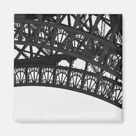 Svart och vitt Eiffel Torn Arch-foto Magnet