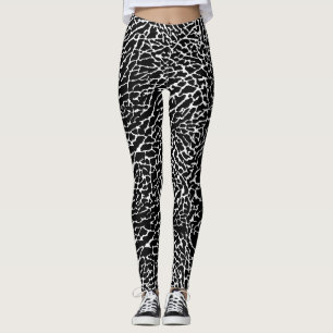 Svart och vitt elefant leggings