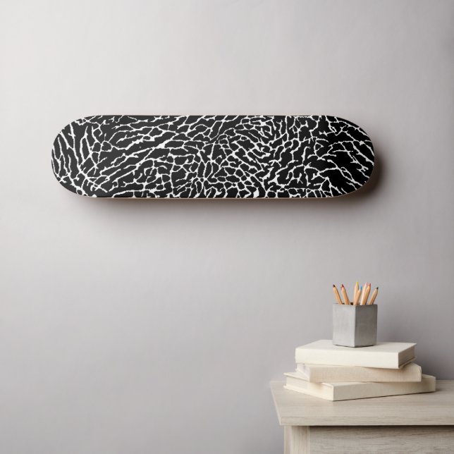 Svart och vitt elefant mini skateboard bräda 18,5 cm (Väggkonst (Horz))