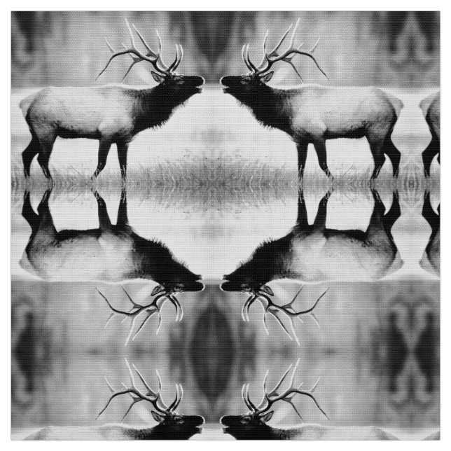 Svart och vitt Elk Tyg (Provkarta)