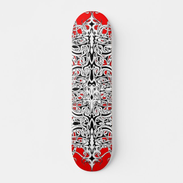 Svart och vitt Empire Tribal Design Skateboard Bräda 21,5 Cm (Framsida)