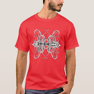 Svart och vitt Empire Tribal Design T Shirt