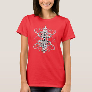 Svart och vitt Empire Tribal Design T Shirt