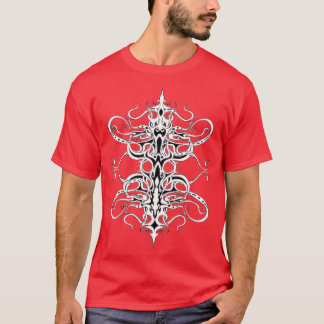 Svart och vitt Empire Tribal Design T Shirt