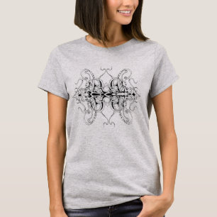 Svart och vitt Empire Tribal Design T Shirt
