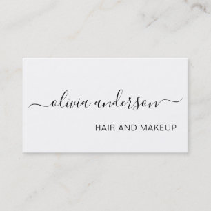 Svart och vitt enkelt Hair Makeup Salon Visitkort