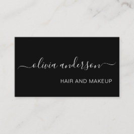 Svart och vitt enkelt Hair Makeup Salon Visitkort