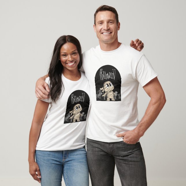 Svart och vitt, enkelt Halloween T Shirt (Unisex)
