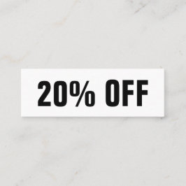 Svart och vitt, enkelt, modernt rabattkort mini visitkort