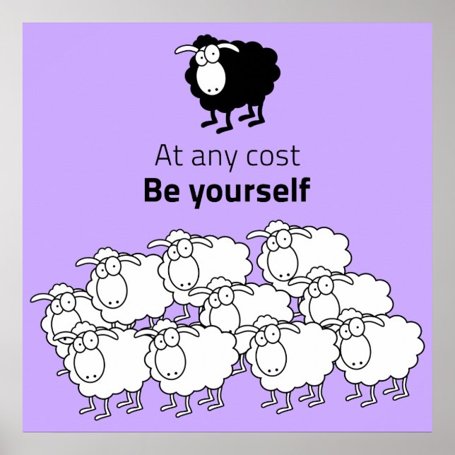 Svart och vitt får poster (Framsidan)