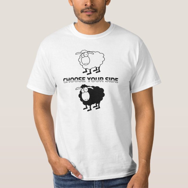 Svart och vitt får t-shirt (Framsida)