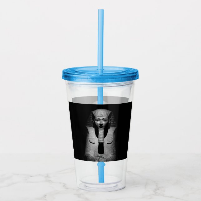 Svart och vitt faraoh kung take away mugg (Framsida)