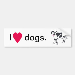 Svart och vitt fläckade Hund Bumper Stickers Bildekal