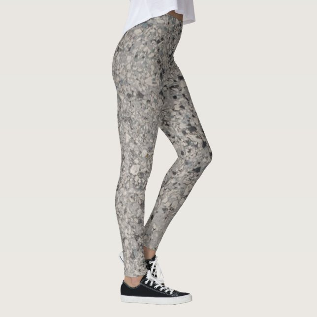 Svart och vitt fläckfritt mönster leggings (Höger)