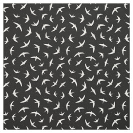 Svart och vitt flugfåglar Mönster Tyg