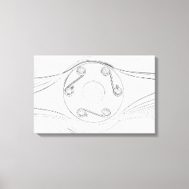 Svart och vitt flygplansskiss canvastryck