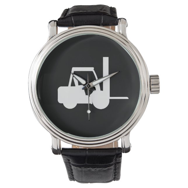 Svart och vitt Forklift Armbandsur (Framsida)
