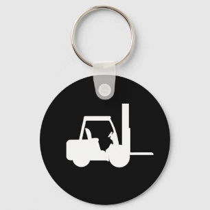 Svart och vitt Forklift Nyckelring
