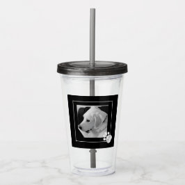 Svart och vitt foto av Cute Hund Best Mamma någons Take Away Mugg