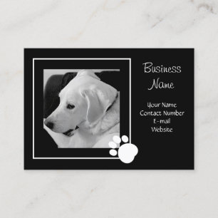 Svart och vitt foto av Cute Hund Elegant Visitkort