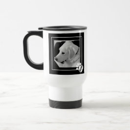 Svart och vitt foto av Cute Hund Tass Resemugg