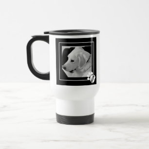 Svart och vitt foto av Cute Hund Tass Resemugg