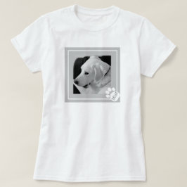 Svart och vitt foto av Cute Hund Tass T Shirt