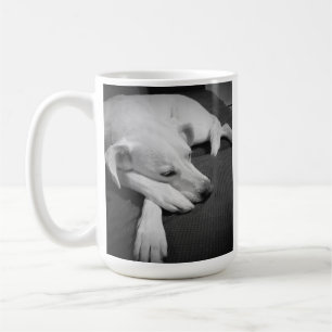 Svart och vitt foto av en vacker Hund Kaffemugg