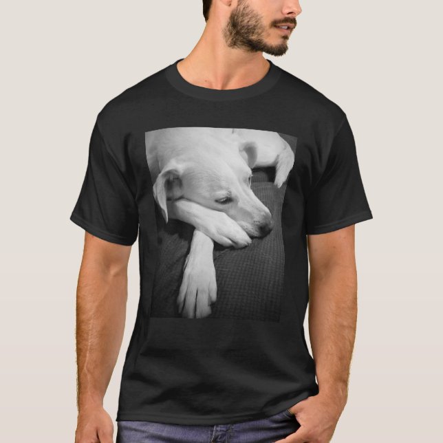 Svart och vitt foto av en vacker Hund T Shirt (Framsida)