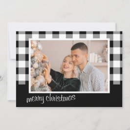 Svart och vitt foto av "God jul" Julkort