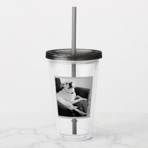 Svart och vitt foto av Hund textmeddelande Take Away Mugg