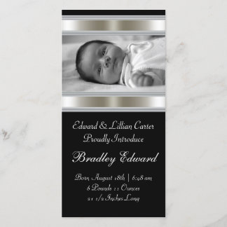Svart och vitt foto Baby-födelsemeddelanden Meddelande