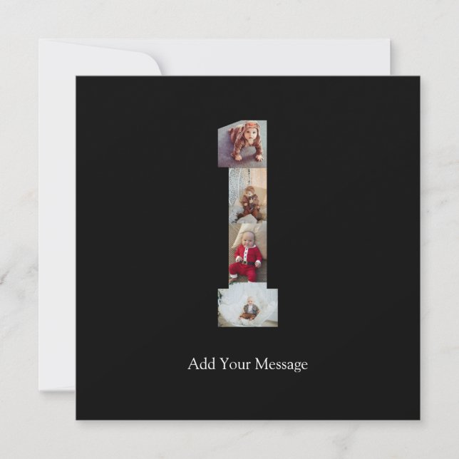 Svart och Vitt Foto Collage Nummer 1 Julkort (Framsida)