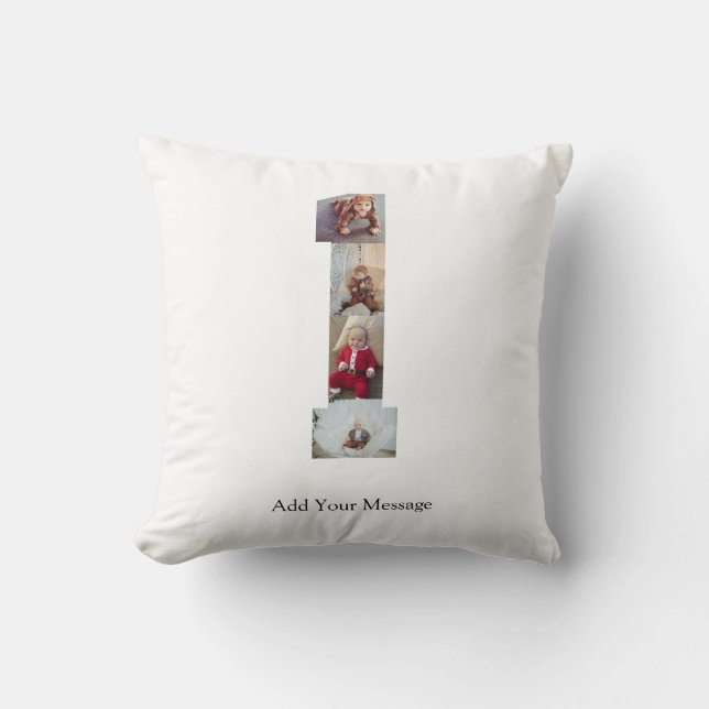 Svart och Vitt Foto Collage Nummer 1 Kudde (Framsida)