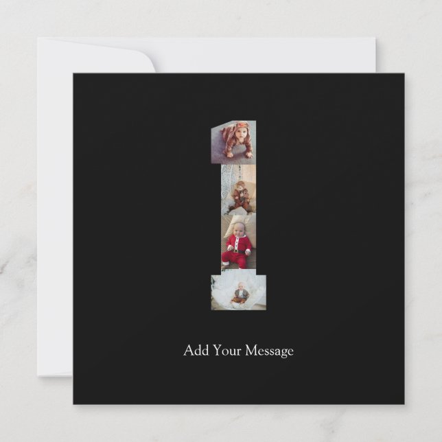 Svart och Vitt Foto Collage Nummer 1 Tack Kort (Framsida)