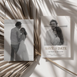 Svart och vitt foto Guld-text Spara datum Spara Datumet