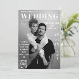 Svart och vitt foto Magazine Cover Bröllop Inbjudningar