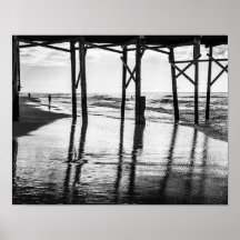 Svart och vitt foto Ocean Isle Beach Pier