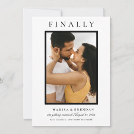 Svart och vitt foto, slutligen Elegant Spara Datumet