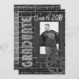 Svart och vitt foto Vintage Studenten Inbjudningar