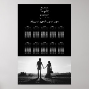 Svart och vitt fotofoto Bröllop-sittdiagram Poster