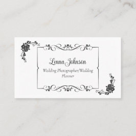 Svart och vitt fotograf för Bröllop/planerare Visitkort