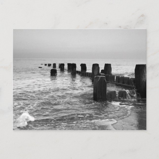 Svart och vitt fotografi - "Seaside brytare" Vykort (Framsida)
