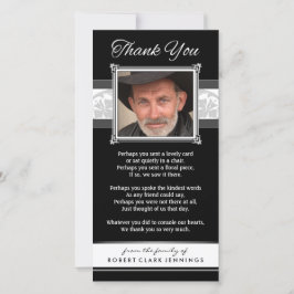 Svart och vitt fotokort för tack Memorial