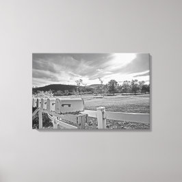 Svart och vitt fotopatset Land Road Art Canvastryck