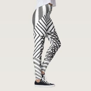 Svart och vitt galet skinn leggings